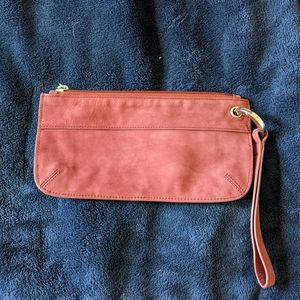Bosca Maroon Leather Clutch Wristlet Wallet Purse